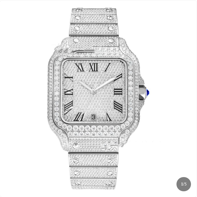Clarity Moissanite Stainless Steel Watch